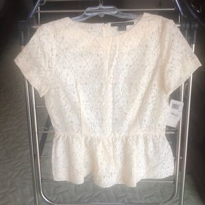French Connection lace peplum top